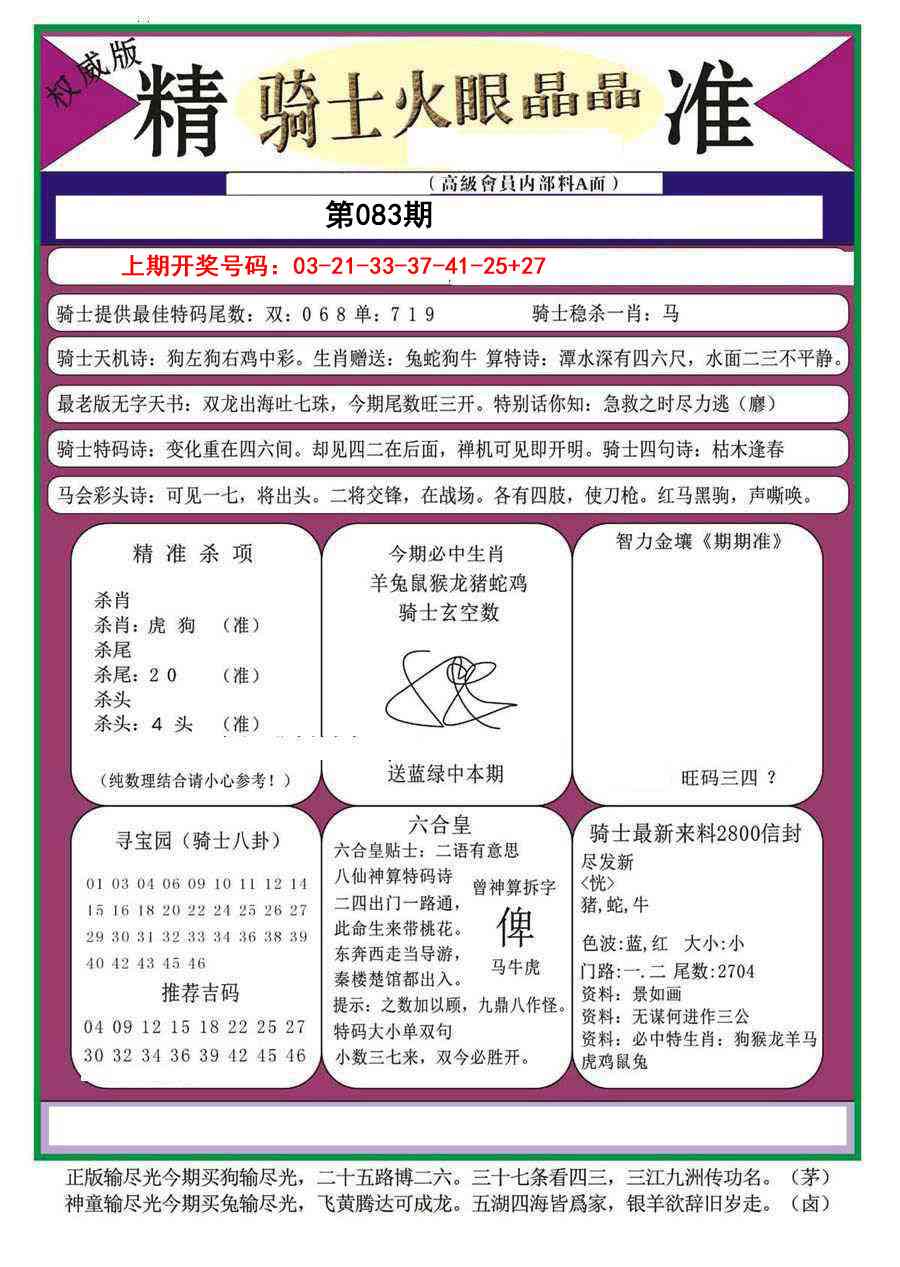 083期骑士火眼晶晶（正）[图]